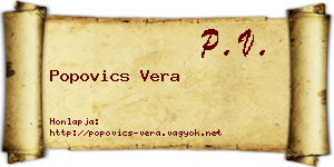 Popovics Vera névjegykártya